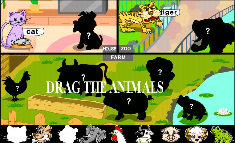 DRAG THE ANIMALS -PRESS HERE TO PLAY-